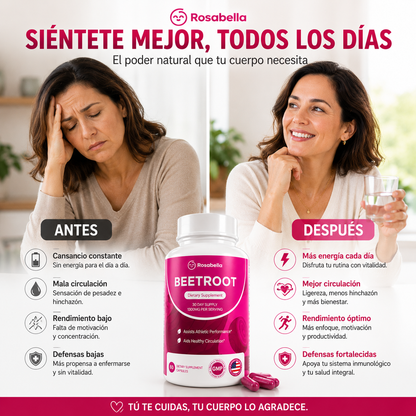 Beetroot Circulación Activa — Flujo Sanguíneo Optimizado. 100% Natural, Complemento Dietético